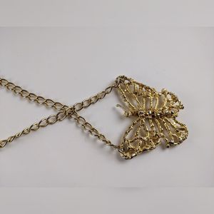 🖤3 for 25 🖤 Gold Tone Large Butterfly Necklace